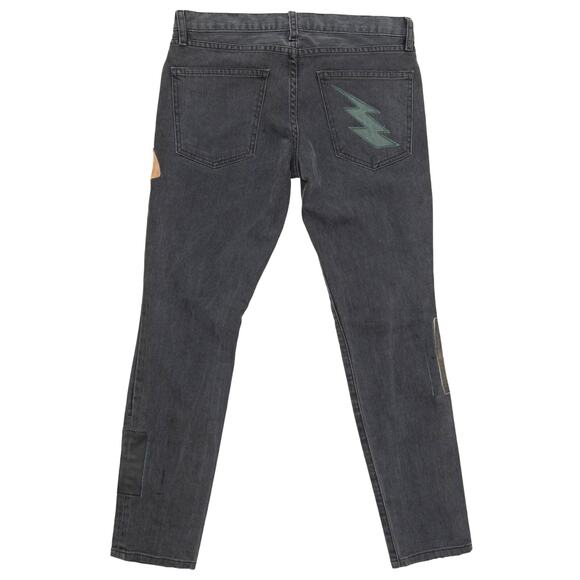 Current/Elliott The Stiletto Skinny Studded Leather Patch Jeans Size 28 - Picture 2 of 9